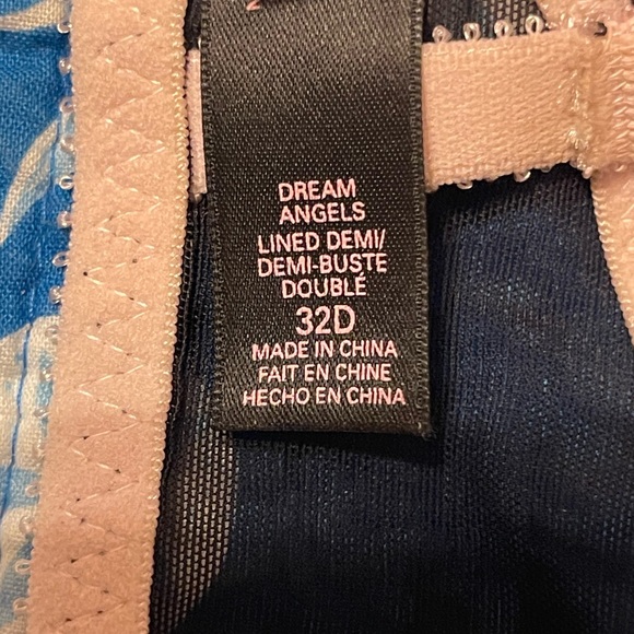 Victoria’s Secret - peachy pink/ black lace - 32D - Dream Angels lined Demi - Picture 5 of 5